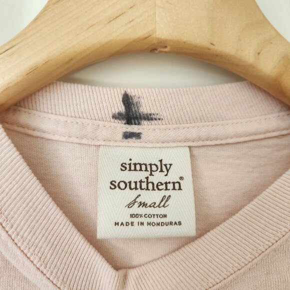 Simply Southern Pink Long Sleeve T-Shirt "Happy Life Happy Mind" Fairy Hippie - Picture 5 of 13